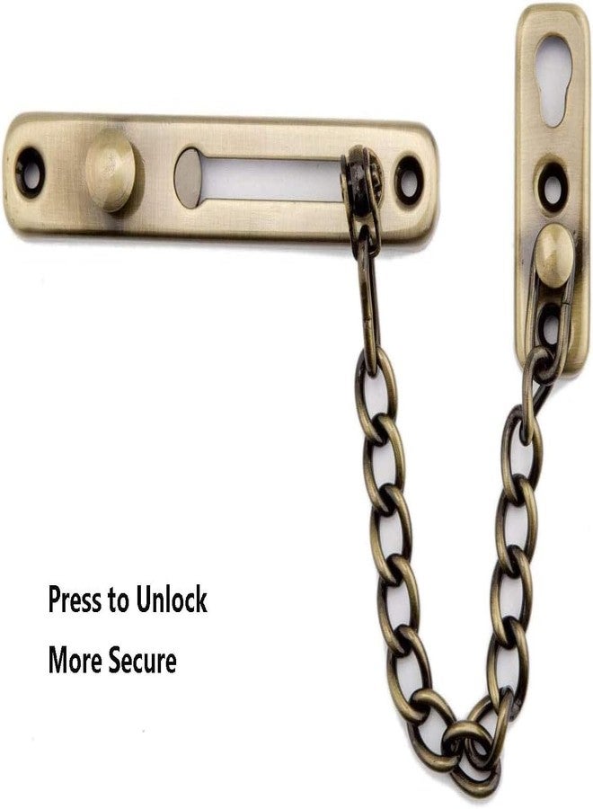 Boniry Premium Door Latch, Door Chain Lock for Main Door - Ideal for Bedroom, Bathroom, Sliding Doors, Safety and Portable Use - Includes 360 Degree Eye Viewer (Brass) - Image 5